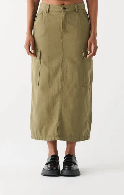 Dex Utility Maxi Skirt In Olive In Gold