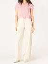 Dex Waffle Weave Henley Top In Pink