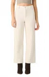 Dex Wide Leg Corduroy Ankle Pant In Ecru In Neutral