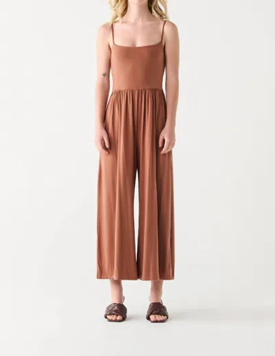 Dex Wide Leg Jumpsuit In Terracotta In Brown