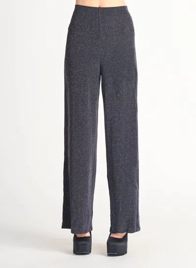 Dex Wide Leg Knit Glitter Pant In Black In Blue