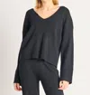 Dex Wide Sleeve Ribbed Sweater In Black In Black