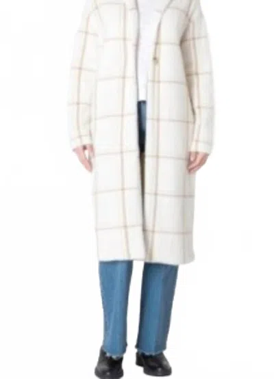 Dex Women's Longline Soft Sweater Coat In Cream In White