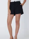 Dex Pull-on Gauze Cotton Shorts In Black In Black