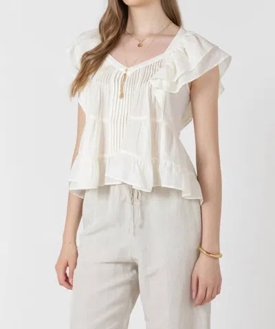 Dex Women's Tencel Blouse In White In Neutral