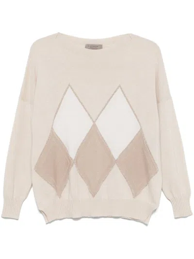 D Exterior Argyle-check Sweater In Multi