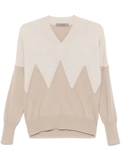 D Exterior Argyle-check Sweater In Multi