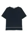 D Exterior Bead-detail T-shirt In Blue