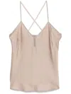 D Exterior Bead Embellished Top In Neutral