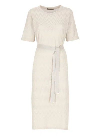 D Exterior Beige Cotton Blend Dress In Neutral