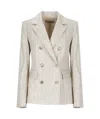 D Exterior D. Exterior Gold Viscose Blend Blazer In Neutral