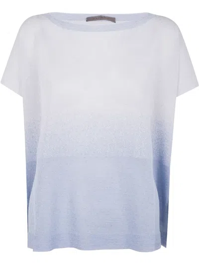 D Exterior Boat-neck Sweater In Blue