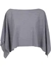 D Exterior D.exterior Draped Poncho Top In Gray