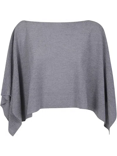 D Exterior D.exterior Draped Poncho Top In Gray