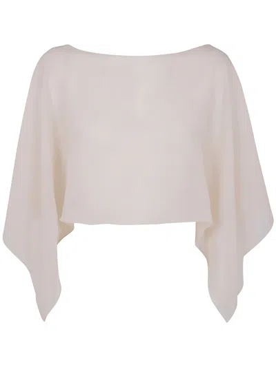 D Exterior D. Exterior Silk Georgette Cape In Neutral