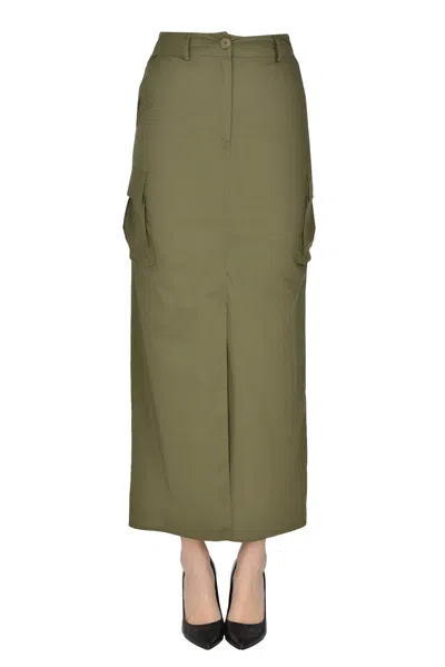 D Exterior Cargo Style Long Skirt In Green