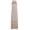 D Exterior Degrade Dress In Viscose And Lurex With Bow In Neutral