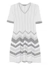 D Exterior Chevron-knit Mini Dress In Gray