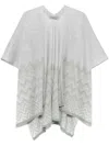 D Exterior Chevron-knit Poncho In Gray