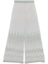 D Exterior Dexterior Wide-leg Trousers With Textured Zigzag Pattern In Green