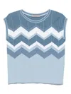 D Exterior Chevron-knit Vest In Blue