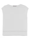 D Exterior Contrast-detail Tank Top In White