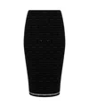 D Exterior Knitted Midi Skirt In Black