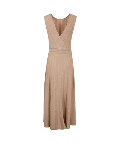 D Exterior D.exterior Sequin Detail Midi Dress In Neutral