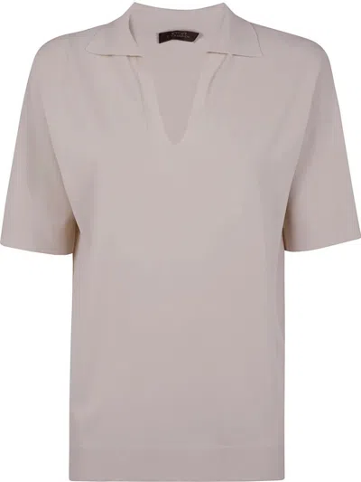 D-exterior D. Exterior Long Polo Shirt By D. Exterior In White