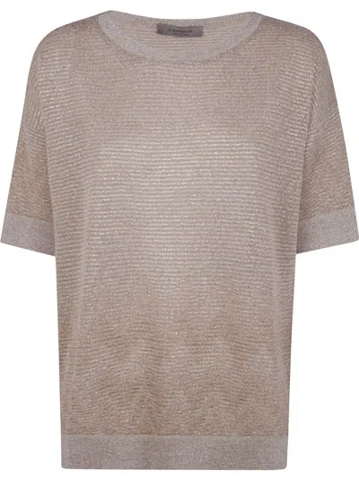 D-exterior D. Exterior Degrade Lux Short Sleeves Sweater In White