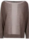 D Exterior D.exterior Funded Lux Long Sleeves Oversized T-shirt In Brown