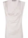 D Exterior D.exterior Draped Sleeveless Top In White