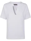 D Exterior D. Exterior Cotton Jersey Chain Drop Polo In White