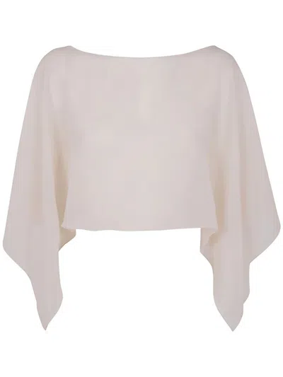 D-exterior D. Exterior Silk Georgette Cape In White