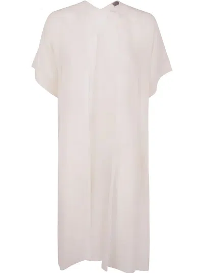 D-exterior D. Exterior Silk Georgette Raincoat In White