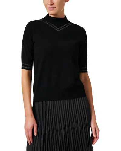 D Exterior D. Exterior Lurex Mock Neck Wool-blend Sweater In Black