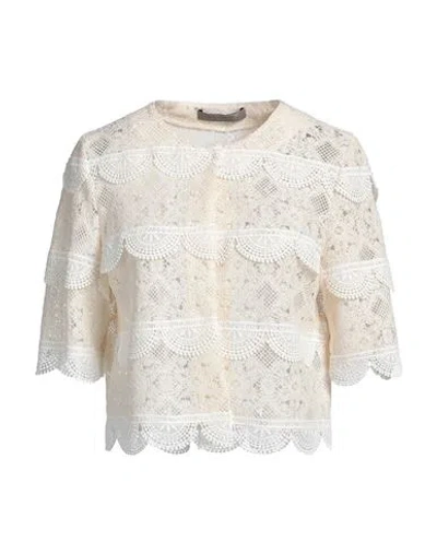 D Exterior D. Exterior Woman Cardigan Cream Size 10 Polyester In White