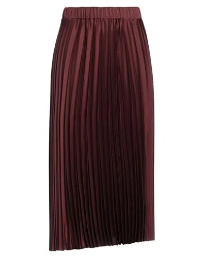 D Exterior D. Exterior Woman Midi Skirt Chocolate Brown Size 4 Polyester, Elastane