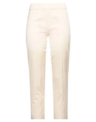 D Exterior D. Exterior Woman Pants Ivory Size 6 Viscose, Cotton, Elastane In Neutral