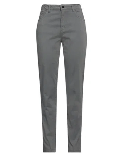 D Exterior D. Exterior Woman Pants Lead Size 14 Cotton, Elastane In Gray