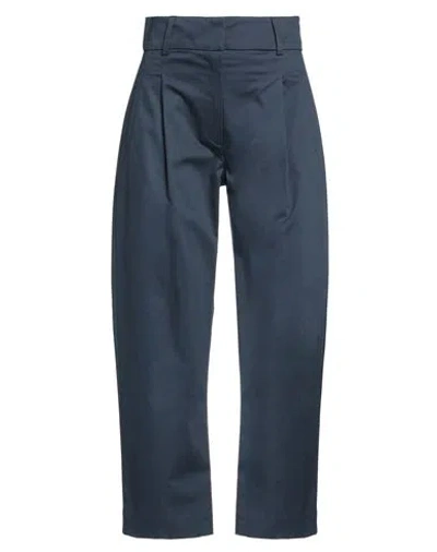 D Exterior D. Exterior Woman Pants Navy Size 2 Cotton, Elastane In Blue