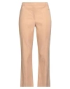D Exterior D. Exterior Woman Pants Sand Size 10 Linen, Elastane In Brown