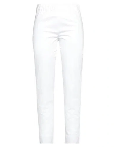 D Exterior D. Exterior Woman Pants White Size 6 Cotton, Elastane