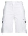 D Exterior D. Exterior Woman Shorts & Bermuda Shorts White Size 8 Cotton, Polyamide, Elastane In Yellow