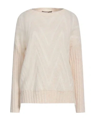 D Exterior D. Exterior Woman Sweater Cream Size L Merino Wool, Alpaca Wool, Polyamide, Elastane In White