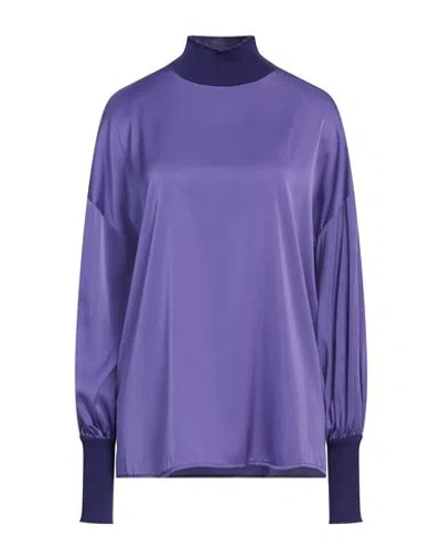 D Exterior D. Exterior Woman Top Purple Size L Merino Wool, Polyester, Elastane