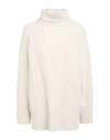 D Exterior D. Exterior Woman Turtleneck Off White Size Xl Merino Wool, Silk, Cashmere In White