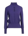 D Exterior D. Exterior Woman Turtleneck Purple Size S Wool, Polyester In Purple