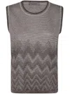 D Exterior D.exterior Zigzag Pattern Sleeveless Top In Brown