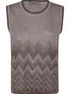 D Exterior D.exterior Zigzag Pattern Sleeveless Top In Brown